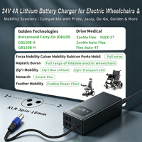 24V Ladegerät für Bleibatterien (SLA/AGM/Gel) 29V 4A, XLR 3-Pin Stecker (Pin 1+/ Pin 2-), Ideal für Rollstühle & Elektromobile
