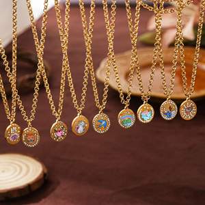 Kalung Hewan Kelinci Berbunga Lukis CAIOOCHE, Kalung PVD, Kalung Baja Anti Karat Lapis Emas 18K, Kalung Custom - Product Image 2