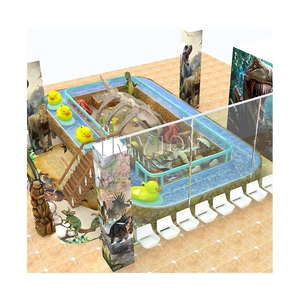 Amusement Dinosaure Thème Cours d'eau pour enfants Rafting Wonderland Aire de jeux Rafting Drifting Waterway With Sand Pool Park - Product Image 3