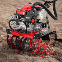 3HPSmall Cultivador Tiller Mano Empuje Multifuncional Tiller Mini Paddy Gasolina Caminar Mano Tractor Tiller