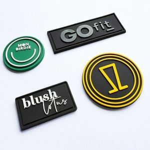Custom Logo 3D Soft Heat Press Transfer <b>Transparent</b> Silicone Sewn on PVC Rubber Patch <b>Label</b> Pvc Patch Hook and Loop - Product Image 2