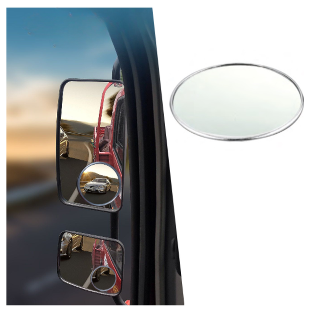 Single Pack 3 Inch Non-adjustable Large Stick-on Convex Blind Spot Mirror