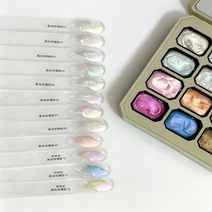 ขายตรงจากโรงงาน เจลทาเล็บยูวีเนื้อไหมออโรร่า 12 สี เงางามดุจฝัน - Product Image 2
