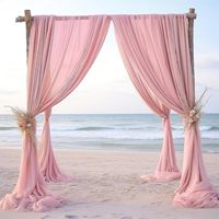 Haute qualité cérémonie fête Beige mariage arc rideaux pure toile de fond décor Organza rideau pour la décoration de la chambre
