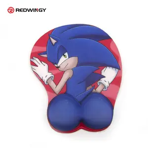 Özelleştirilmiş en iyi oyun mouse pad bilek istirahat ile 3D özel baskılı mouse pad Anime Ass Butts silikon jel bilek desteği