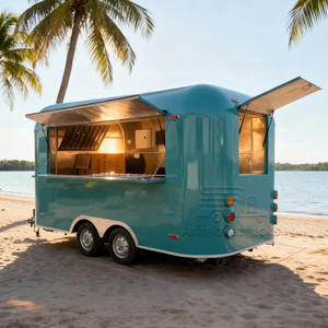 Food Truck Unique Vintage Street Houston en Vente, Hot-Dog, Pizza, Burger, Barbecue au Charbon de Bois, Chariot de Nourriture Mobile avec Cuisine Complète - Product Image 2