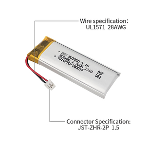 Ce CB KC UN38.3 UL (TUV) 1642 được phê duyệt có thể sạc lại LiPo pin ufx 802050 3.7V 800mAh <span class=keywords><strong>Lithium</strong></span> Li-ion polymer pin Pin - Product Image 6