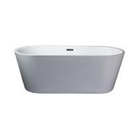 Baignoire autoportante ovale moderne en acrylique blanc de luxe, écologique, 1,7 m, pour 1 personne, avec fonction massage et drain, pour hôtels et villas, garantie 3 ans