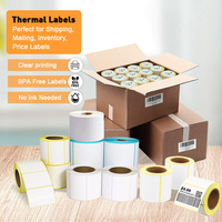 Papier d'étiquettes thermiques adhésives Evergreen 55 mm x 60 mm, continu 60 mm, 30 m, imperméable, pour expédition