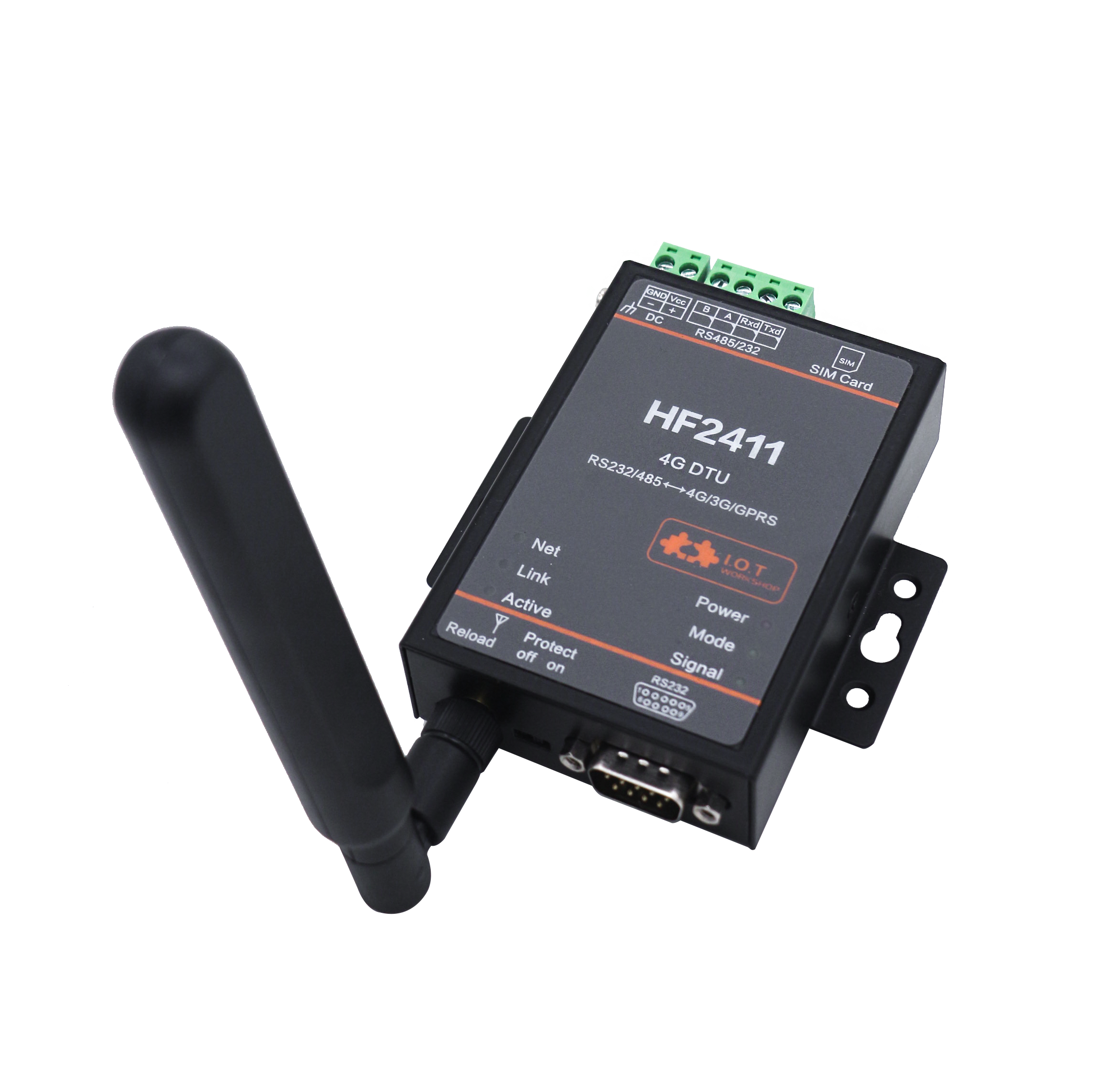 HF 4G Industrial Grade HF-2411 Serial Server RS232 RS485 Serial Port to 4G Data Transmission DTU Module + Antenna + Power Supply Wireless Data Transfer HF2411-GL 4G DTU Router - Sincere One Tech