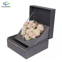 Boîte à fleurs personnalisée de luxe faite à la main pour la Saint-Valentin Cube rose sèche boîte-cadeau intérieur de tiroir en carton Cube papier gaufrage impression