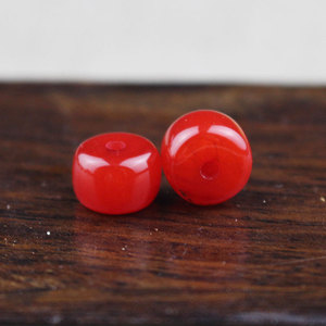 Orange <b>Red</b> Resin Barrel Beads 7x10mm Wood Grain Pattern DIY Jewelry Making Accessories Round Loose Beads for <b>Bracelets</b> - Product Image 4