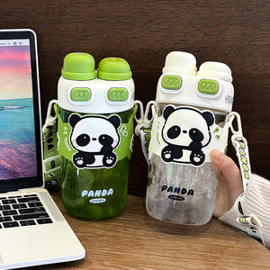 ขวดน้ำซัวมู่แพนด้า 600 มล. ปราศจากสาร BPA แก้วน้ำพกพาสำหรับเด็กนักเรียนของขวัญกลับไปโรงเรียน - Product Image 3