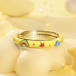 กำไลข้อมือเคลือบลายการ์ตูนรูปเมฆสายรุ้งน่ารัก HZ120 ขนาดเส้นผ่านศูนย์กลางภายใน 46 มม. สำหรับเด็ก ของขวัญเด็ก เครื่องประดับข้อมือ - Product Image 4