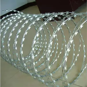 Concertina Razor Barbed Wire Preço Atacado Prata Elétrica Personalizado Fio De Aço e Folha Galvanizada, Fio De Aço Galvanizado JF