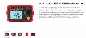 Medidor de Resistencia de Aislamiento UNI-T UT501C UT502C, Ohmímetro Profesional de 1000V 2500V, Voltímetro Digital - Product Image 4