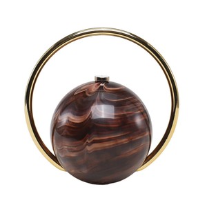Bolso de mano esférico de acrílico con patrón de mármol, asa circular, bolso de noche, bandolera para fiesta - Product Image 4