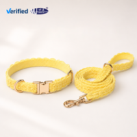 Ensemble collier et laisse pour chien en dentelle festonnée, collier pour animaux de compagnie doux et réglable, style princesse, pour chats et petits chiens Ming Jia
