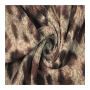 China Fabriek Groothandel Accepteren Custom Print Fleece Stof Cheetah Polyester Doek Voering Stof