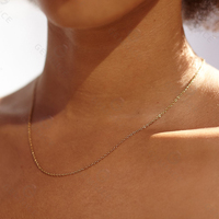 Collier Gemnel en argent sterling 925, chaîne classique en câble, or 18 carats, 1,2 mm, vente chaude