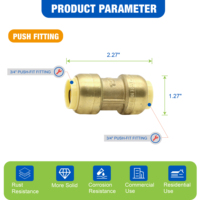 Raccord à emboîtement rapide KING SMART 3/4 po en laiton à faible teneur en plomb, certifié NSF UPC pour l'installation de plomberie (Livraison gratuite aux États-Unis et au Canada)