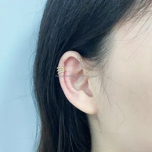 New Arrival 14k Solid Gold Simple Design Stud Earring Screw Back Ear Clip For Women For Christmas Girlfriend Birthday Gift