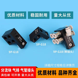 Colector Neumático 5P G18 con Conexiones de Aluminio para Uso Industrial, Médico y Alimentario - Product Image 4