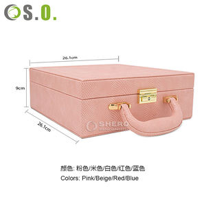 Boîte de rangement pour bijoux en cuir PU portable haut de gamme, grande capacité, pour bracelets, boucles d'oreilles, colliers, organiseur de voyage - Product Image 4