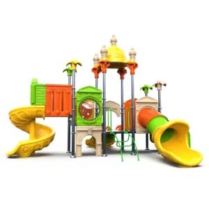 Colorato nuovo Design per bambini parco giochi all'aperto scivolo in plastica casetta per bambini giocattolo all'aperto per attrezzature per l'intrattenimento del parco