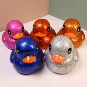 6 Inch Big Glitter Rubber Duck Large Sparkly Duckling <b>Bath</b> Toy with Squeaky Sound for Summer Baby Shower Birthday Party Favor - Product Image 4