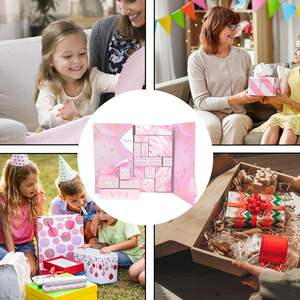 Calendrier de l'Avent de Noël 24 Jours <span class=keywords><strong>en</strong></span> Carton Rigide Portable Haut de Gamme, Boîte Mystère Rose Recyclable avec Lamination UV Mate – Vente <span class=keywords><strong>en</strong></span> Gros - Product Image 4