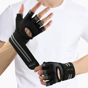 Customized Hot Sell Palm Silicone Gloves with Straps for Gym Workout Power lifting Sports Fitness Gloves