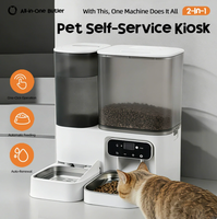Distributeur de nourriture intelligent pour animaux de compagnie, deux en un, 3,5 + 4 L, distributeur automatique de nourriture pour chat, bol en acier inoxydable, distributeur d'eau pour chien
