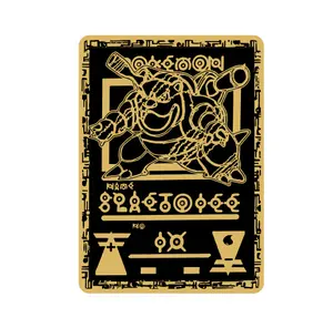 2023 блэк-метал Пикачу Mewtwo Eevee Squirtle блестящие буквы Poke mon Iron Cards Poke mon Коллекция игр Детские игрушки подарок