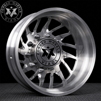 Velg Dually Tempa Kustom Viaol 10 Lubang Model Deep Dish Warna Silver Brushed Cocok untuk Truk Ford F450 F550 Ram 4500 5500 Heavy Duty