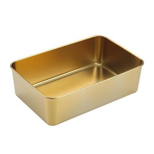 Stainless Steel Food Storage Container Rectangle Gold Color For Party And Hotel Meals - Product Image 1