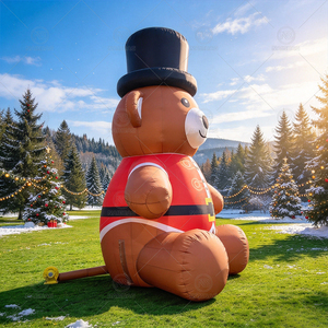 Orso di Natale Gonfiabile da 6m con Costume da Babbo Natale, Decorazione Natalizia Gonfiabile Oxford da 20 Piedi per Esposizioni Commerciali Festive - Product Image 6