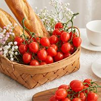 Kunstmatige tomaten imitatie fruit PVC materiaal display milieuvriendelijk plastic kersenfruit voor bruiloft kerst huis