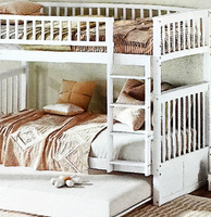 Lit superposé en bois pour enfants multifonctionnel blanc triple 190X90cm pour adolescents