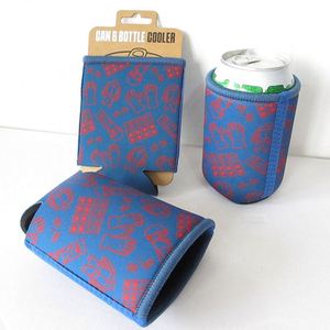 Custom Logo 5mm Foldable Neoprene Beer Can Cooler Bag Insulated Koozee <b>Collapsible</b> Can Holder for Party Insert Card - Product Image 3
