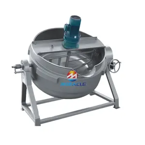 Commercial double steam jacketed kettle cooker agitator