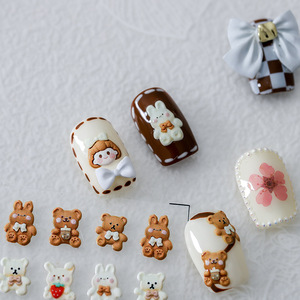 Pegatinas de Uñas 5D con Diseño de Animales, Osos, Conejos, Lazos y Niñas, Decoración de Uñas, Adhesivo para Uñas, <span class=keywords><strong>Manicura</strong></span> - Product Image 4