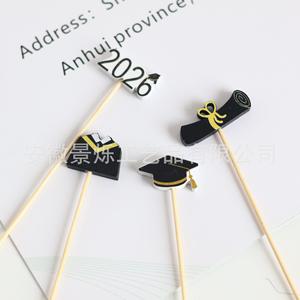 <b>Bamboo</b> Graduation <b>Skewers</b> 2026 Cap Scroll Design 100 Pieces For Party Decorations - Product Image 4