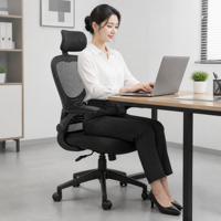 Fauteuil de Direction Ergonomique Moderne de Luxe à Dossier Haut, Réglable, Pivotant, avec Support Lombaire, pour Bureau et Télétravail - Vente en Gros