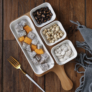 لوحة سيراميك أطباق فاكهه طبق للسلطة علبة خشبية اليابانية أدوات المائدة المطبخ الطبخ أدوات المنزل الخبز - Product Image 3