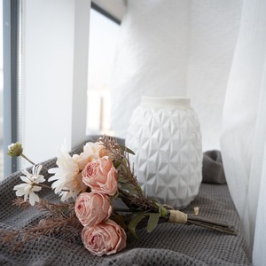 ช่อดอกกุหลาบประดิษฐ์ CallaFloral สีชมพูขาว ของตกแต่งบ้าน อุปกรณ์ประกอบงานแต่งงาน CF01002 - Product Image 1