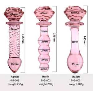 Rozenbloem Penis <span class=keywords><strong>Dildo</strong></span> Glas Anale Kralen Groothandel Kristal Sex Speelgoed Butt Anale Plug Voor Dames Mannen Volwassen Plug Anal - Product Image 2