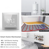 Termostato Inteligente WiFi Hysen HY516 Tuya, 3A/16A Opcional, Calefacción por Suelo Radiante Eléctrica/de Agua, Caldera de Gas, Regulador de Temperatura para el Hogar
