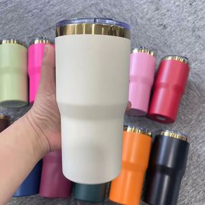 New Gold Pink <b>Orange</b> Brown Green Rose Copper Plated Powder Coated 20Oz Cups With <b>Slide</b> Lid - Product Image 3