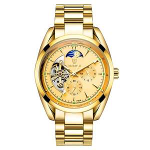 Montre mécanique automatique pour homme TEVISE 795A, logo personnalisé, bracelet en cuir et acier, montre-bracelet de style professionnel, design de marque personnalisé, vente en gros en usine - Product Image 1